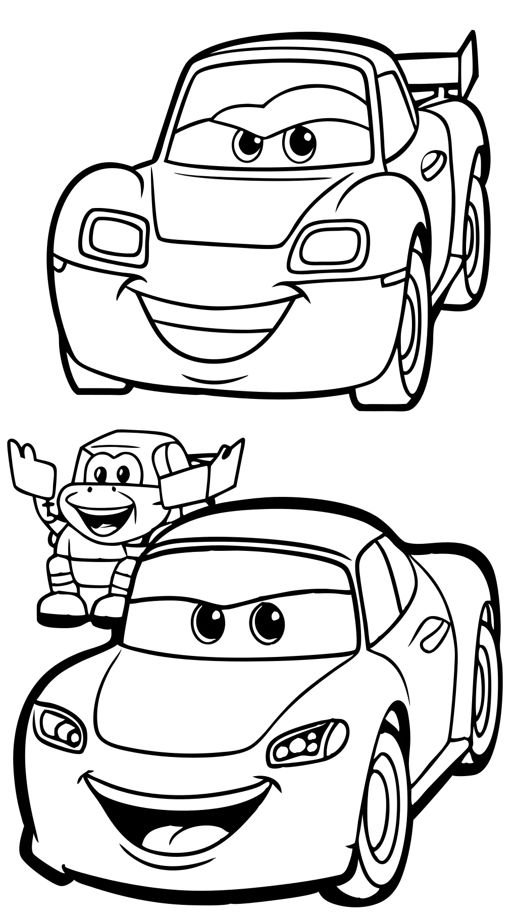 pages à colorier Lightning McQueen Mater